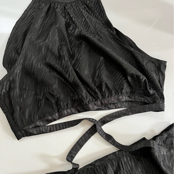 Lulus Fierce Vision Black Jacquard Print Satin Cutout Midi Dress - Picture 8 of 14